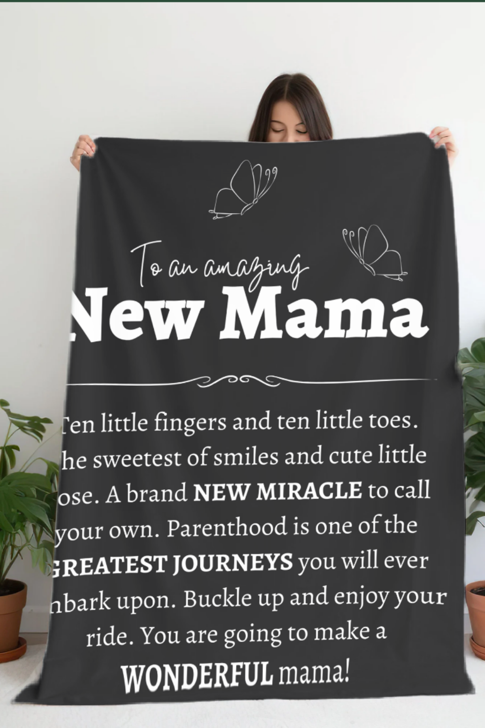 To an Amazing New Mama |  White Plush Fleece Blanket |  Baby Shower Gift • Mom Gift